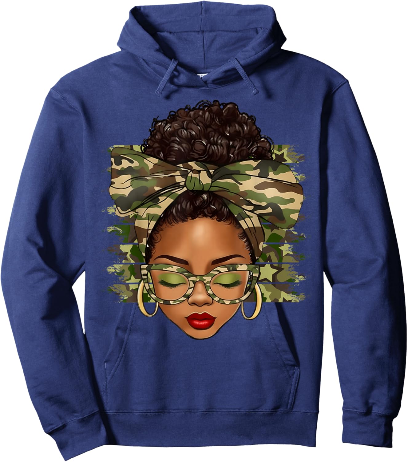 Black History Month Afro Black Women Camo African Pride Hoodie - Hoodie | Navy