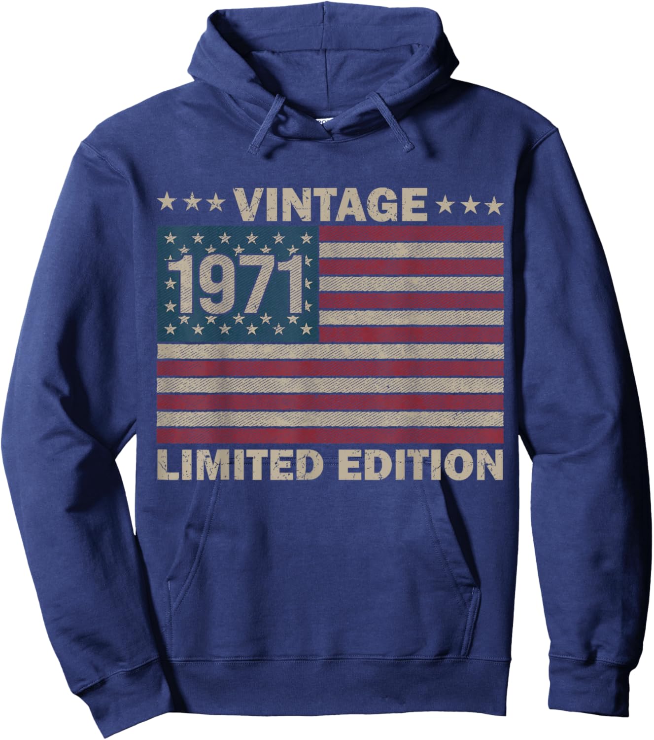 US Flag 55 Birthday American USA Men 55yr 1971 55th Birthday Hoodie - Hoodie | Navy