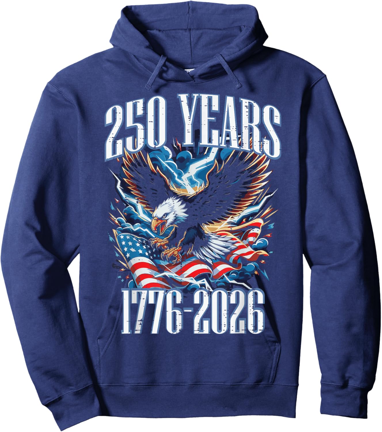 250 Years American 1776 2026 USA 250th Anniversary Men Women Hoodie - Hoodie | Navy