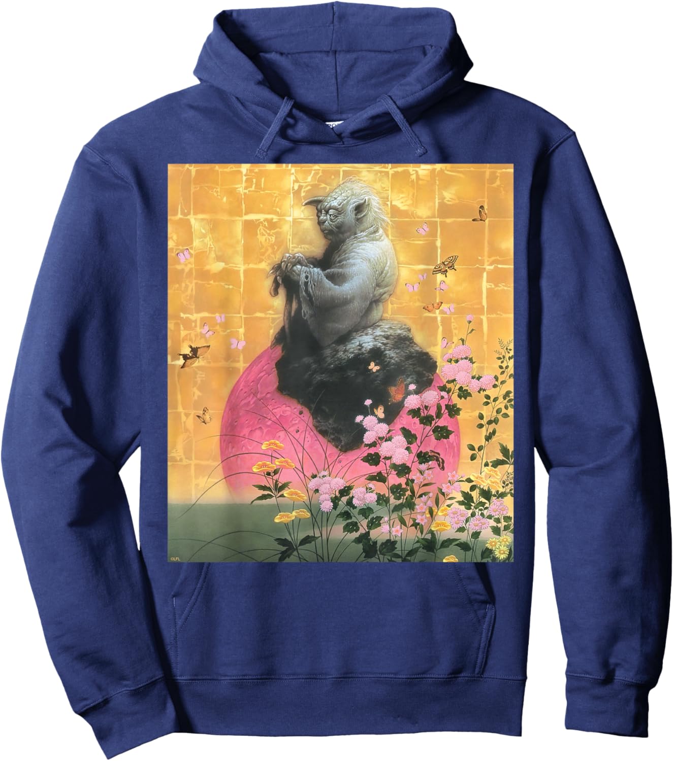 Star Wars Yoda Jedi Master Spring Cherry Blossoms Sakura Art Hoodie - Hoodie | Navy