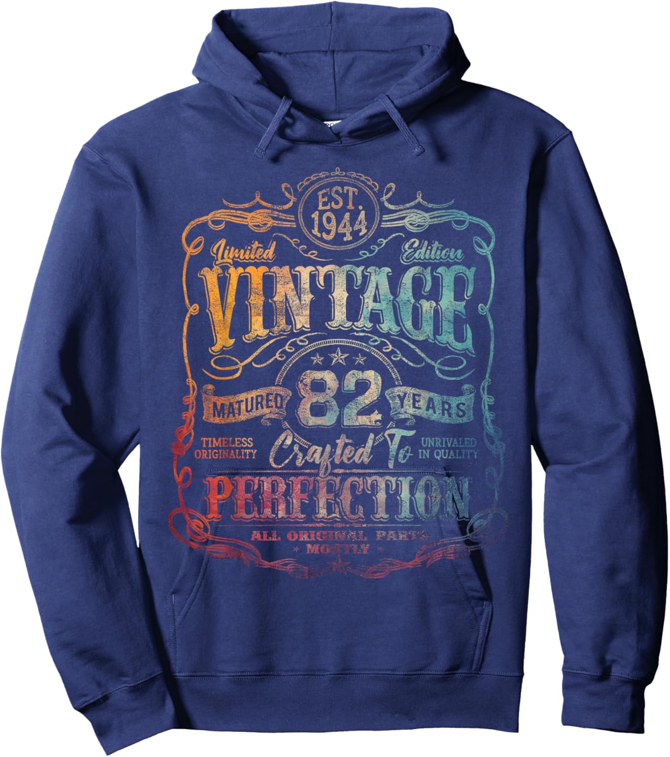 Vintage 1944 Limited Edition Shirt 82 Year Old 82nd Birthday Hoodie - Hoodie | Navy