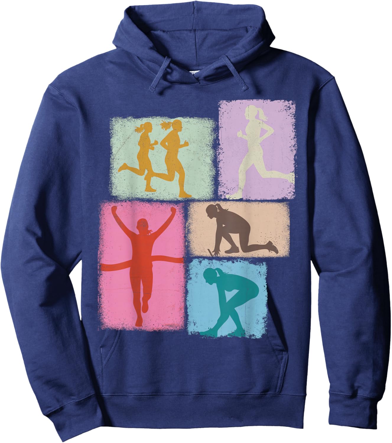 Running Collage Runner Women Coach Marathoner Run Mom Hoodie - Hoodie | Navy
