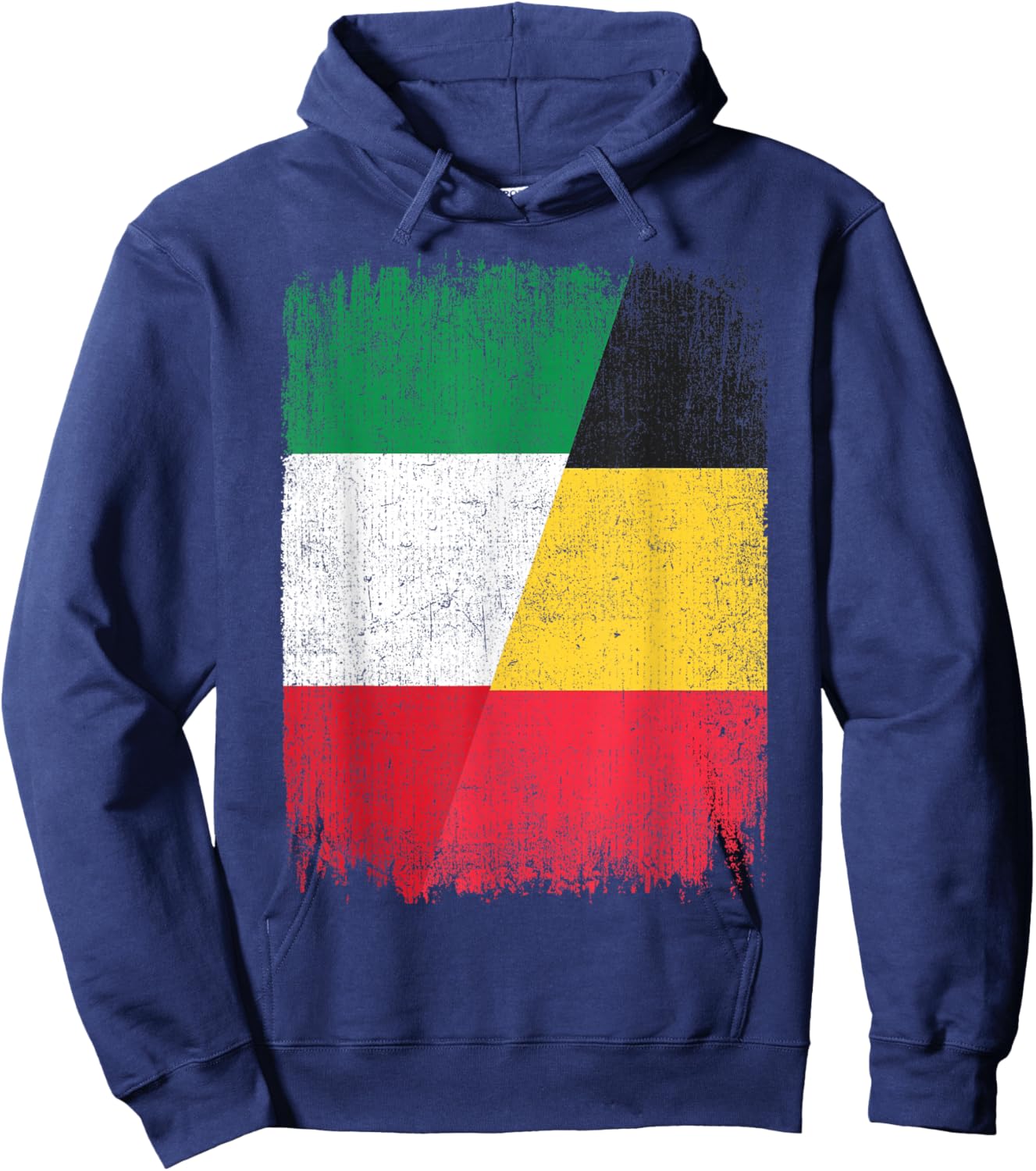 Half Italy Belgium Flag Italian Belgian Pride Roots Hoodie - Hoodie | Navy