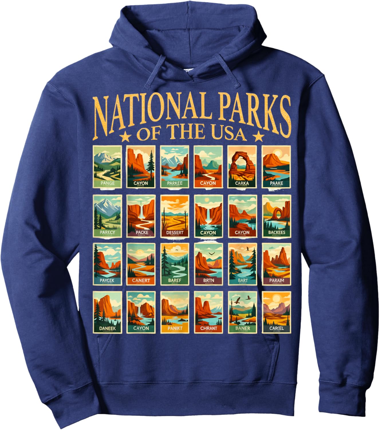 USA National Park American National Park Checklist Hoodie - Hoodie | Navy
