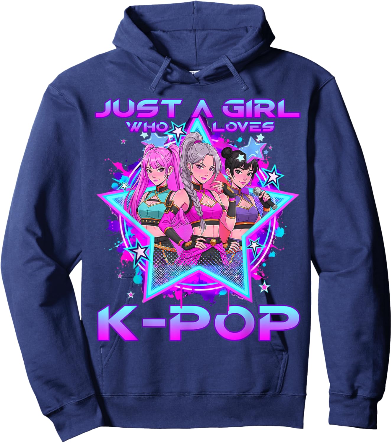 Just A Girl Who Loves K-pop Kids Girls K-pop Birthday Kpop Hoodie - Hoodie | Navy