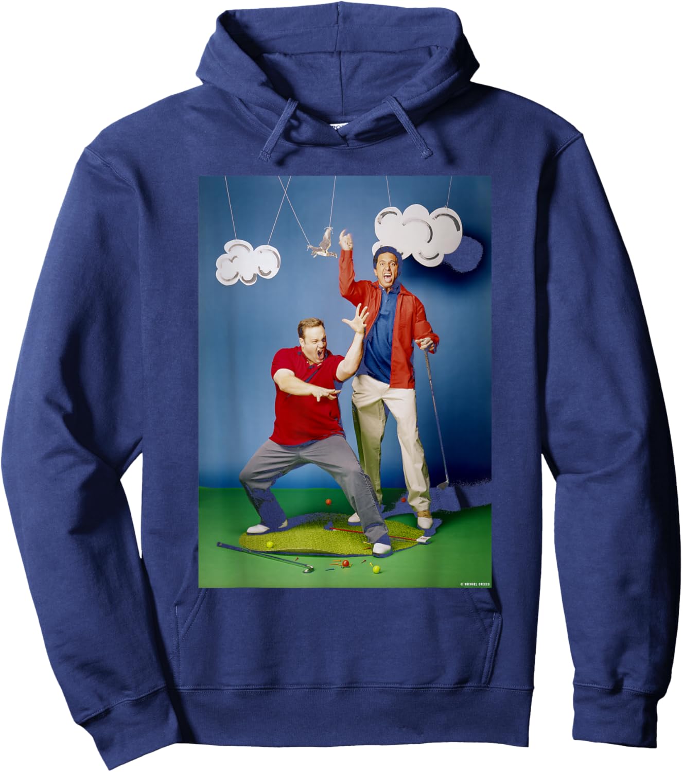 Ray Romano Kevin James Actors Golf Set by Michael Grecco Hoodie - Hoodie | Navy