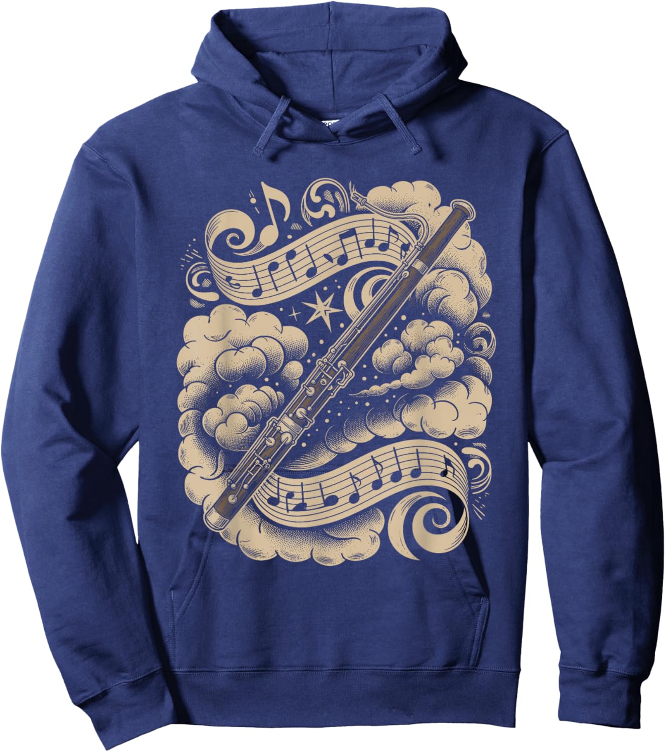 Bassoon Musical Notes Classical Orchestra Fantasy Hoodie - Hoodie | Navy