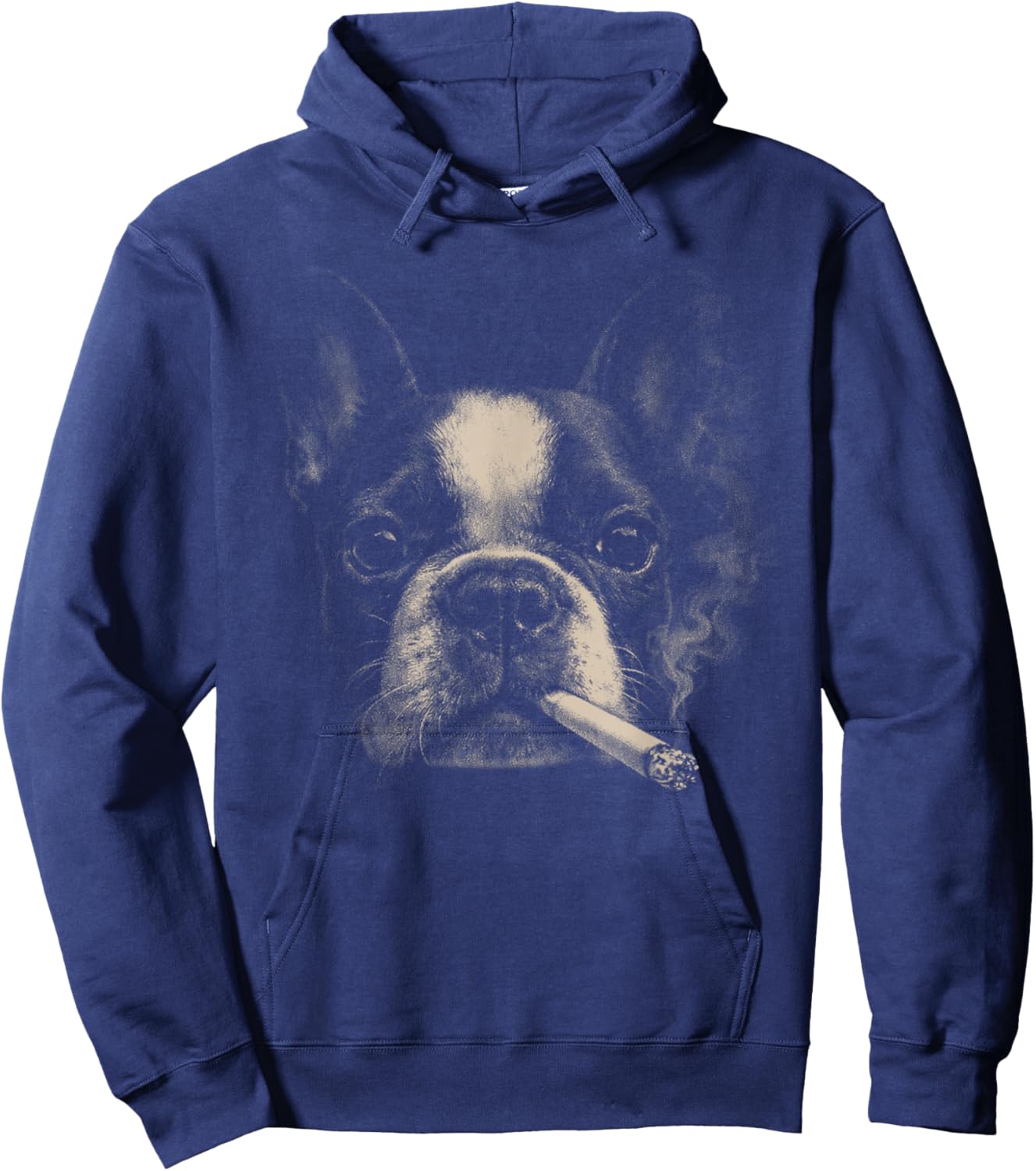 Dog Smoking Funny Boston Terrier Smoking Dog Meme Hoodie - Hoodie | Navy
