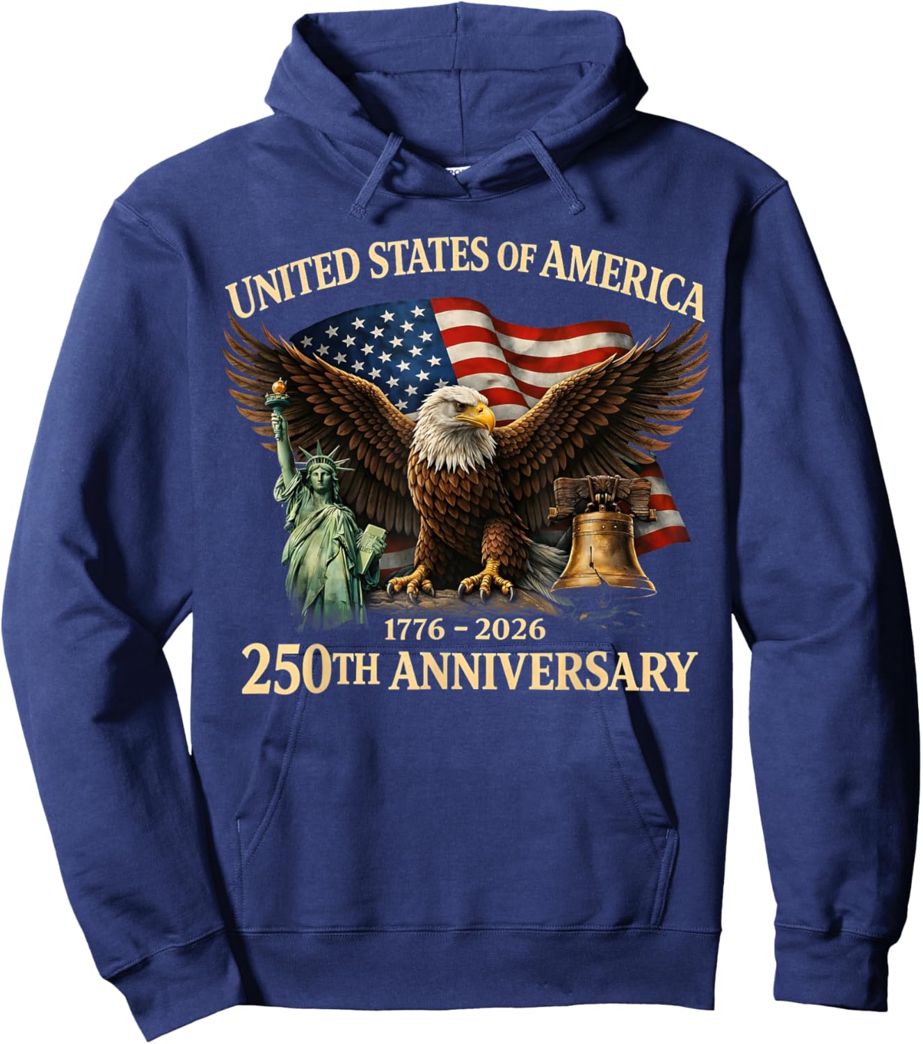 USA 250th Anniversary 250 Year US Flag Gift Women Hoodie - Hoodie | Navy