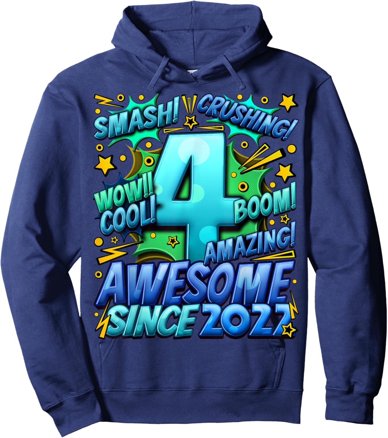 4 Year Old Gifts for Boys 4th Birthday Boy 4 Year Old Boy Hoodie - Hoodie | Navy