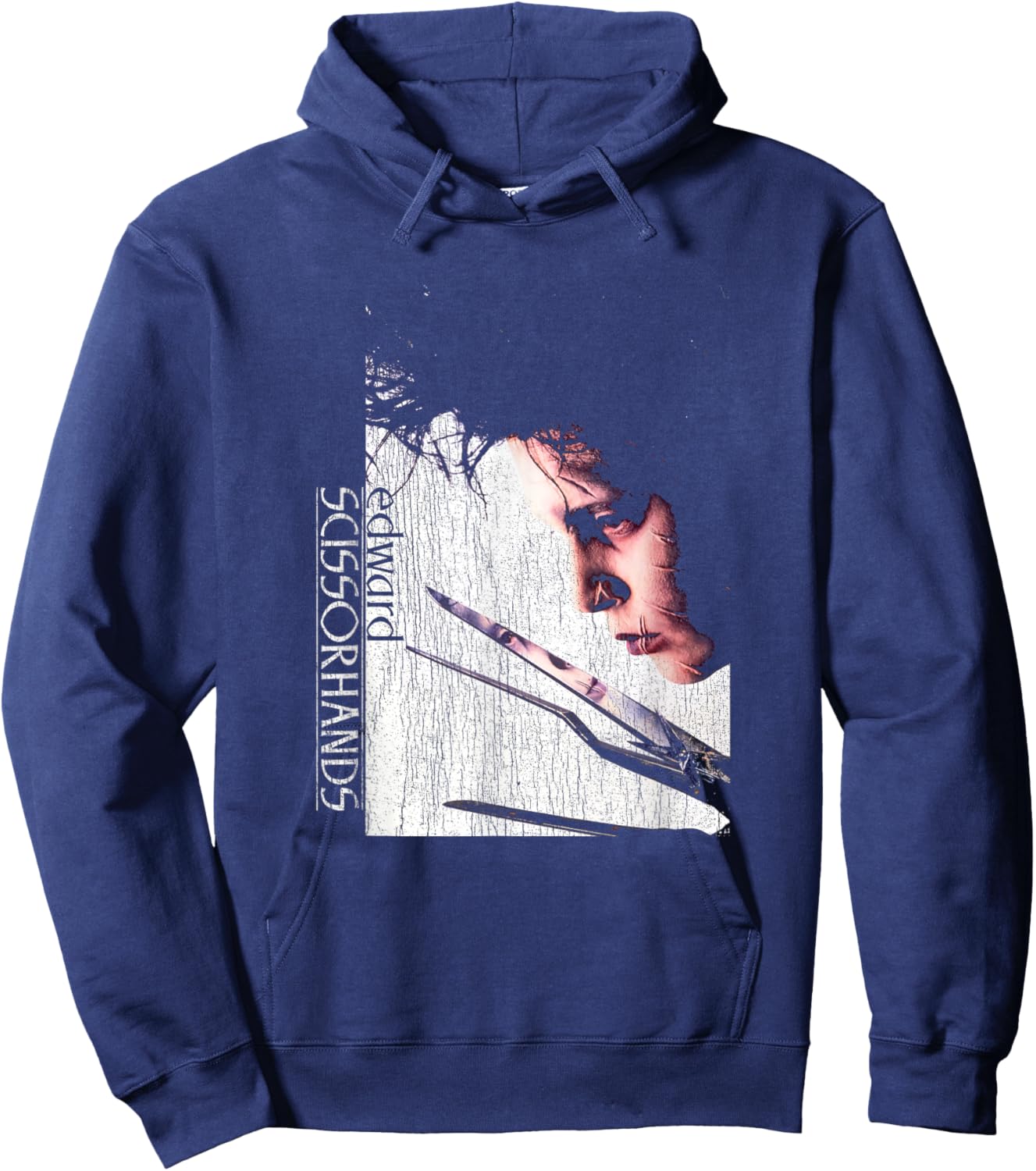 Edward Scissorhands Dramatic Face Vintage Hoodie - Hoodie | Navy