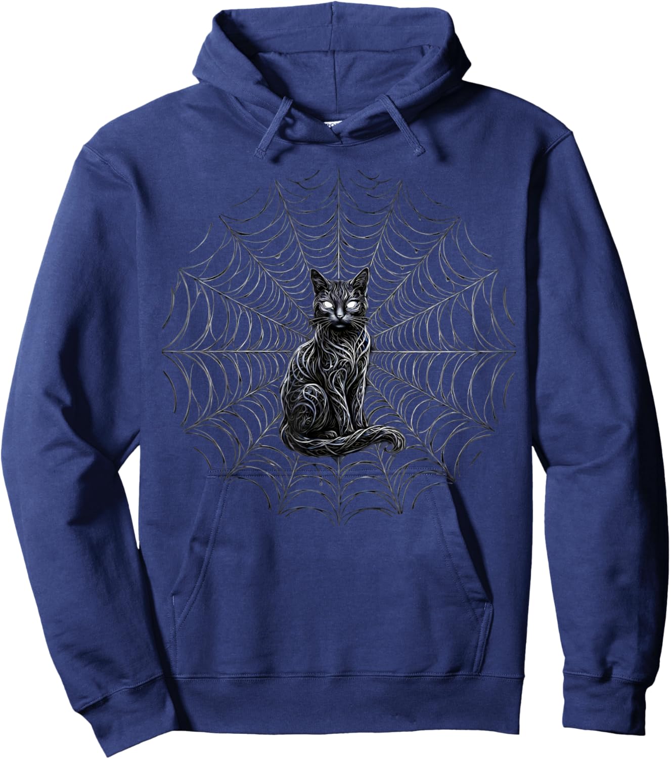 Creepy Cute Goth Cat Grunge Alt Punk Weirdcore Art Hoodie - Hoodie | Navy