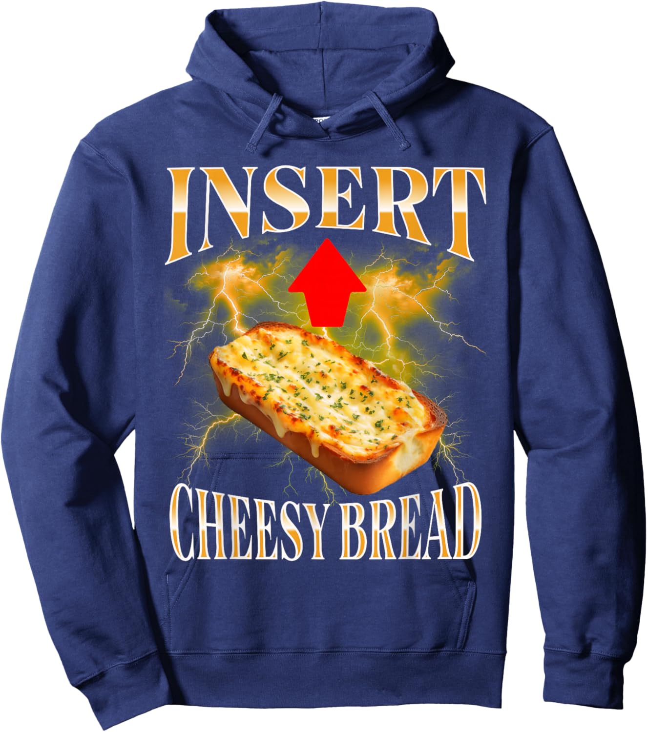 Insert Cheesy Bread Funny & Women Hoodie - Hoodie | Navy