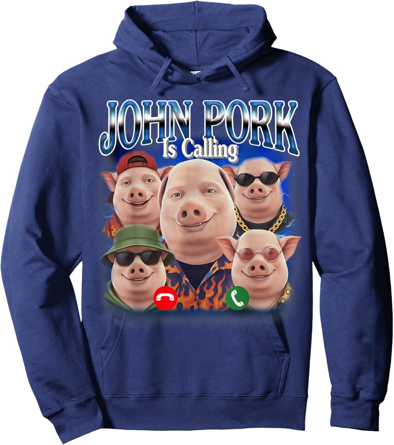 Funny John Pork is Calling John Pork Meme Bootleg Hoodie - Hoodie | Navy