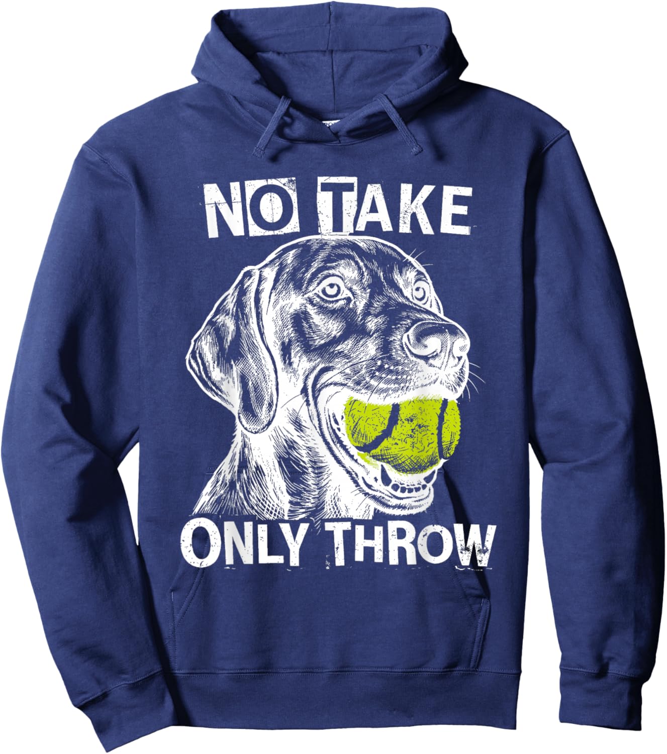 No Take Only Throw Funny Tennis Ball German Shepherd Dogs Hoodie - Hoodie | Navy