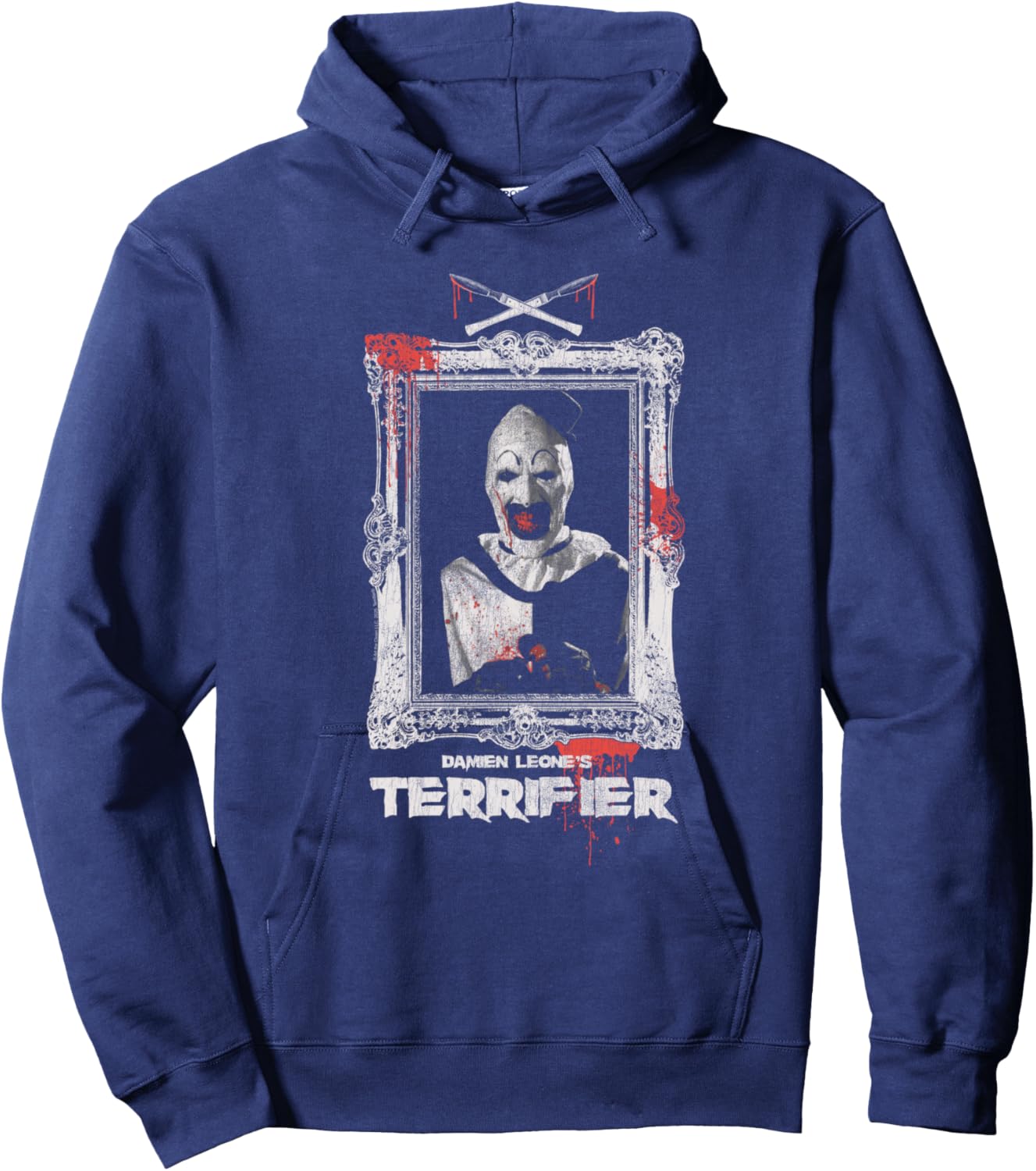 Terrifier Art the Clown Bloody Fancy Frame Horror Movie Hoodie - Hoodie | Navy