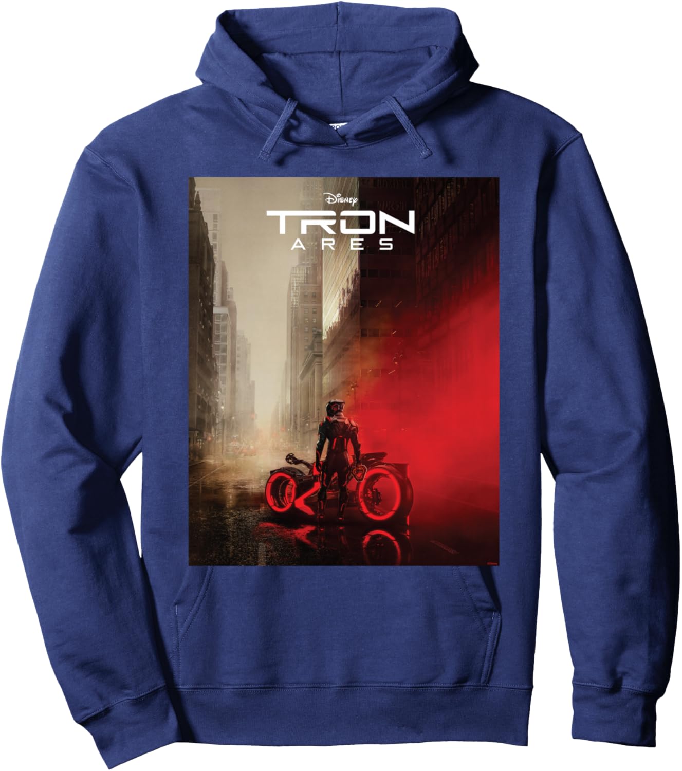 Disney TRON: Ares Lightcycle City Official Movie Poster Art Hoodie - Hoodie | Navy