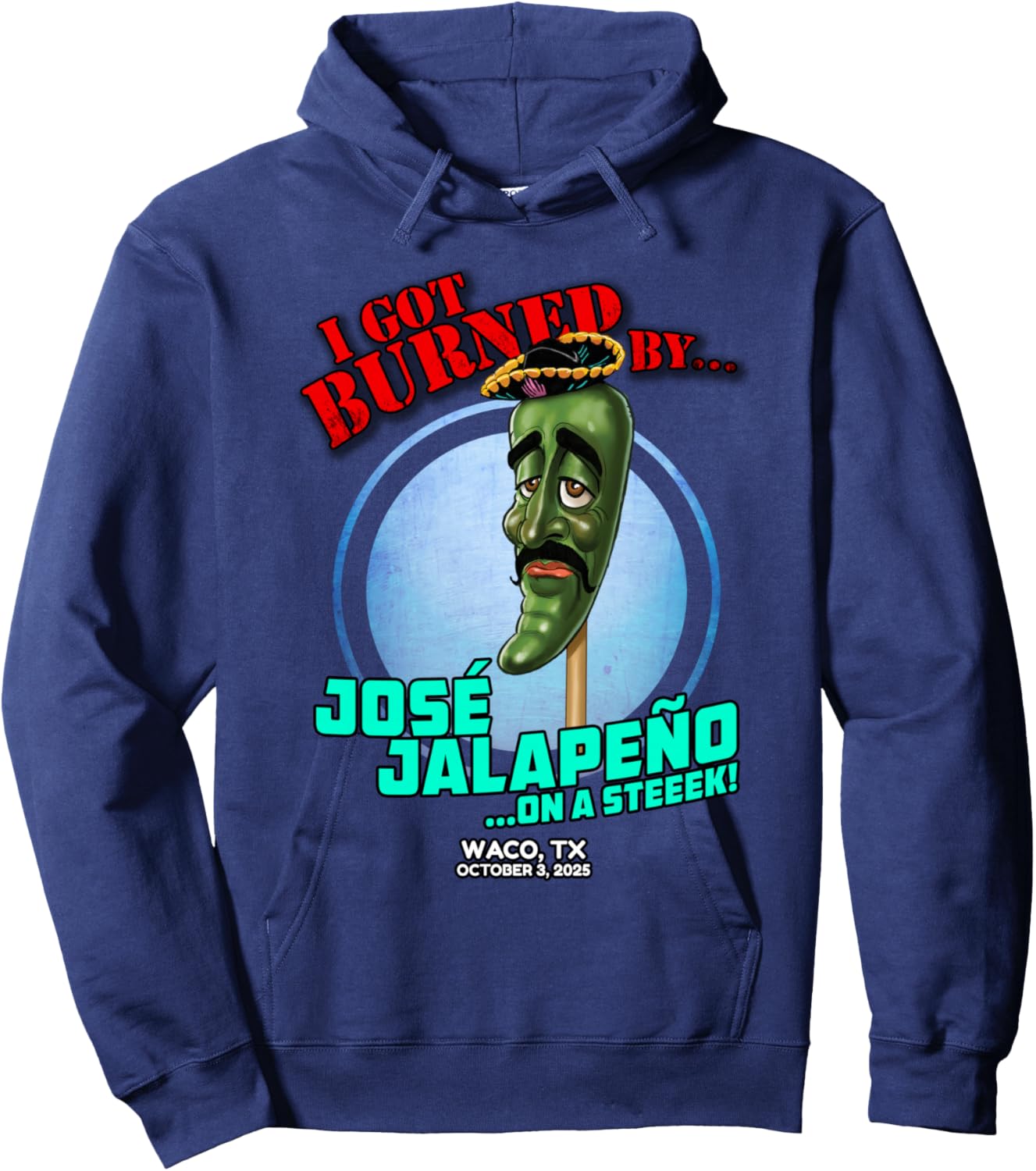 Jose Jalapeno On A Stick Waco, TX (2025) Hoodie - Hoodie | Navy