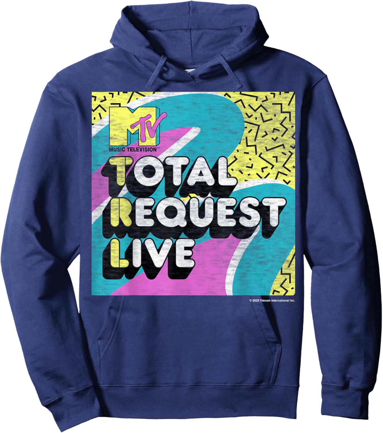 MTV Total Request Live TRL 90s Memphis Style Hoodie - Hoodie | Navy
