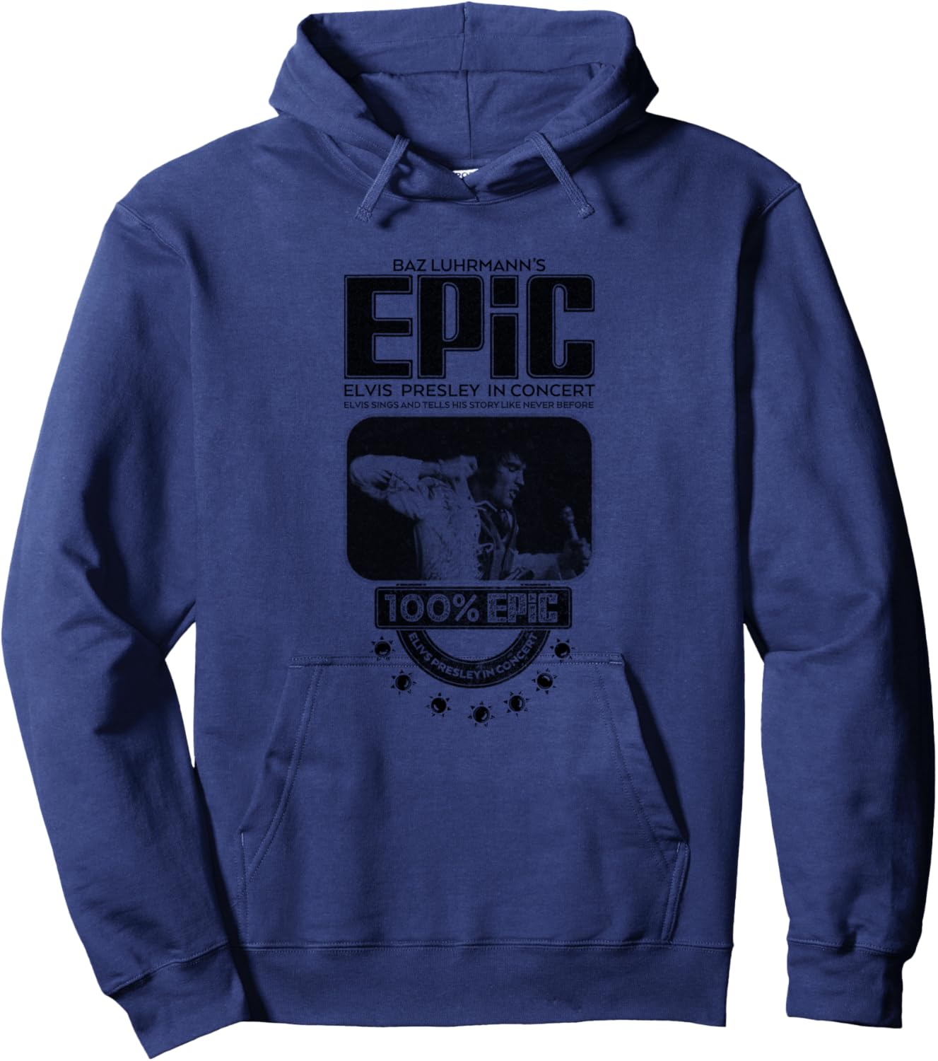 Elvis Presley EPiC 100 Percent Logo Hoodie - Hoodie | Navy
