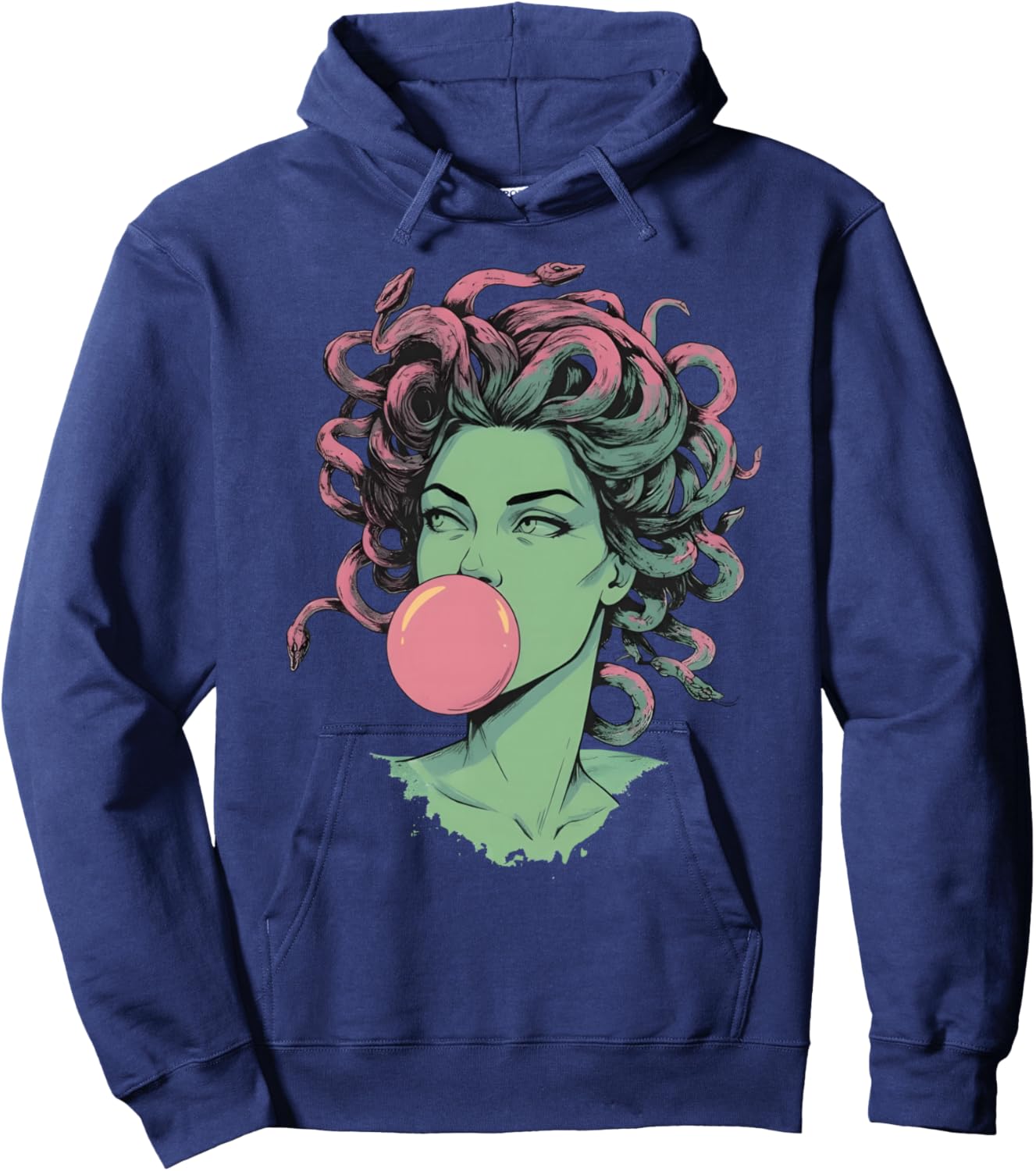 Medusa Bubblegum Mythological Snake Hair Goddess Feminist Hoodie - Hoodie | Navy