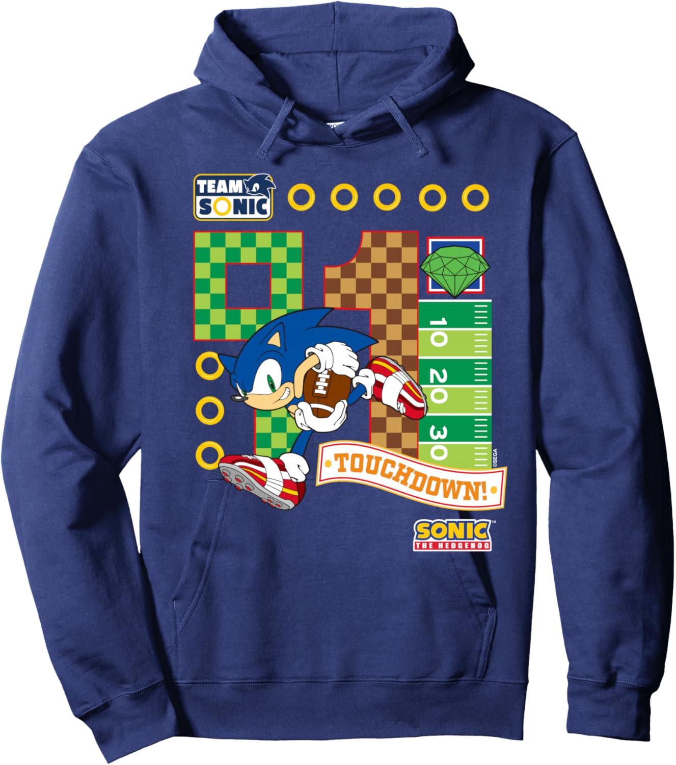 Sonic the Hedgehog - Team Sonic Touchdown Hoodie - Hoodie | Navy