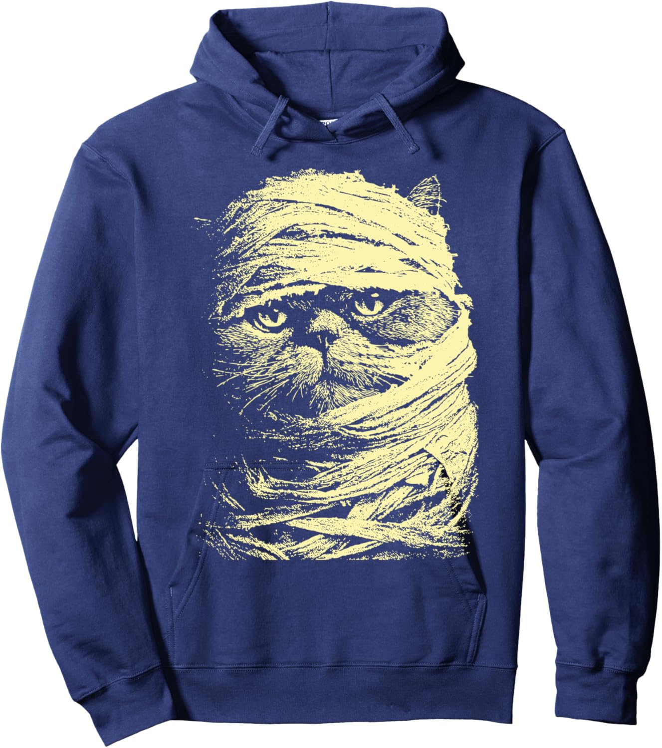 Creepy Cute Persian Cat Spooky Halloween Scary Feline Mummy Hoodie - Hoodie | Navy
