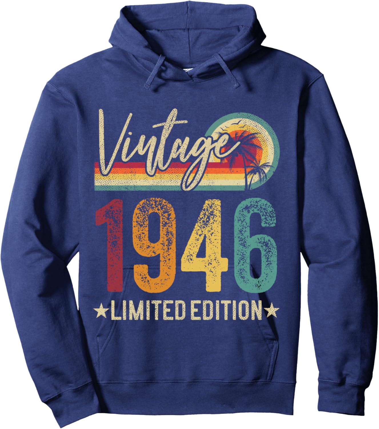 Retro 1946 80 Years Old 80th Birthday Vintage Men Women Hoodie - Hoodie | Navy
