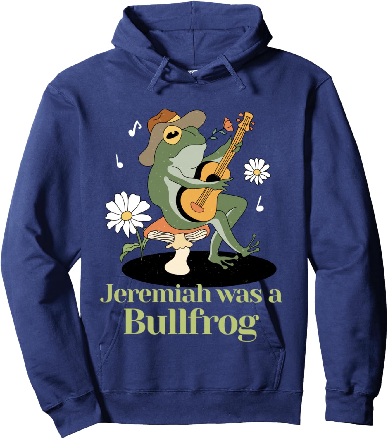 Frog Guitar-Jeremiah was Bullfrog Funny Saying Hoodie - Hoodie | Navy