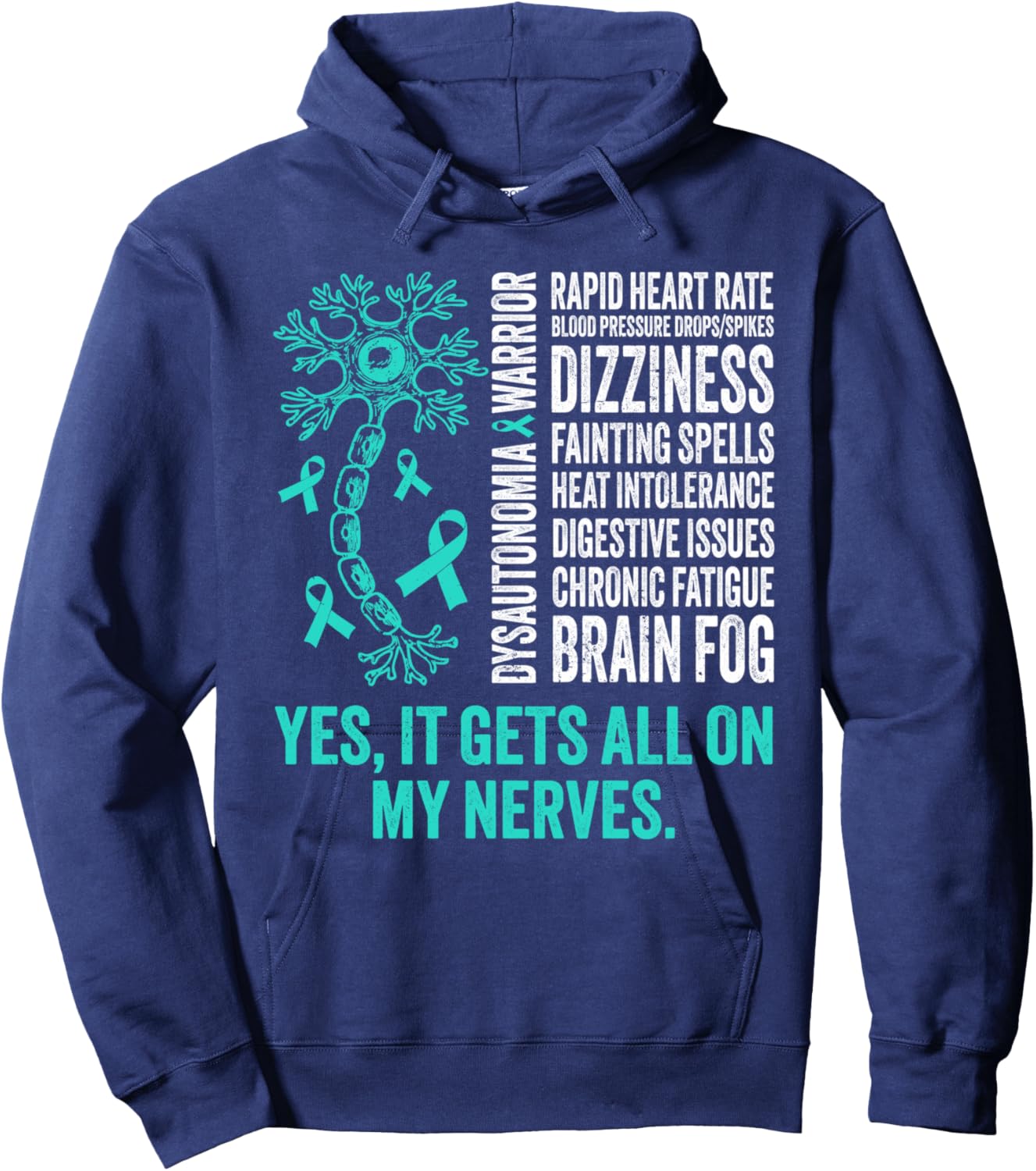 Dysautonomia Warrior Dysautonomy Awareness Pots Warrior Hoodie - Hoodie | Navy