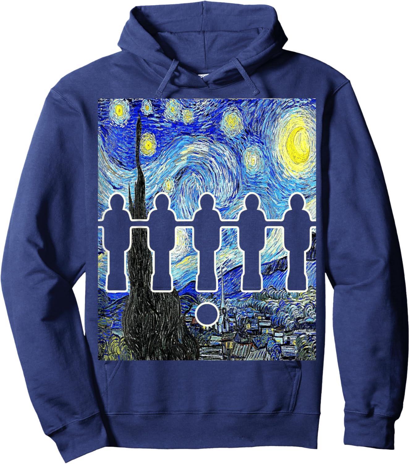 Foosball Starry Night Table Soccer Van Gogh Funny Hoodie - Hoodie | Navy