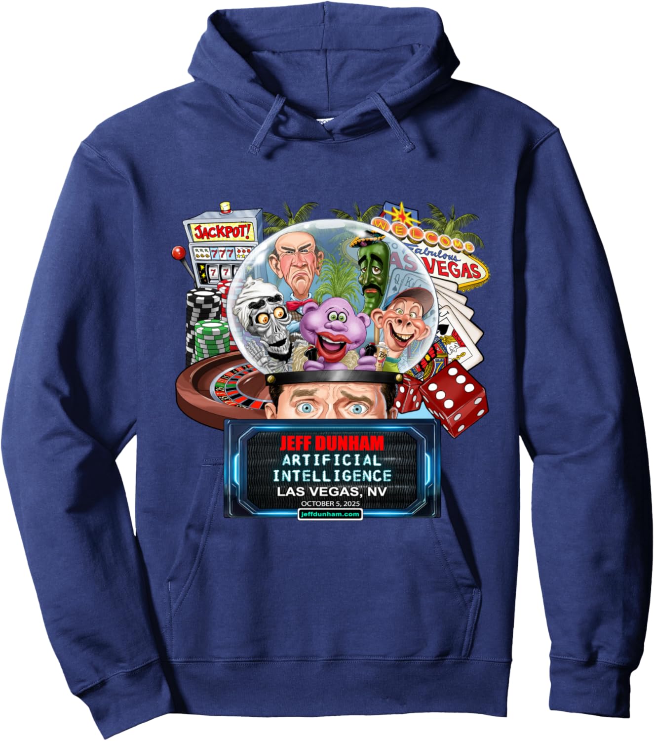Jeff Dunham Las Vegas, NV (2025) Hoodie - Hoodie | Navy