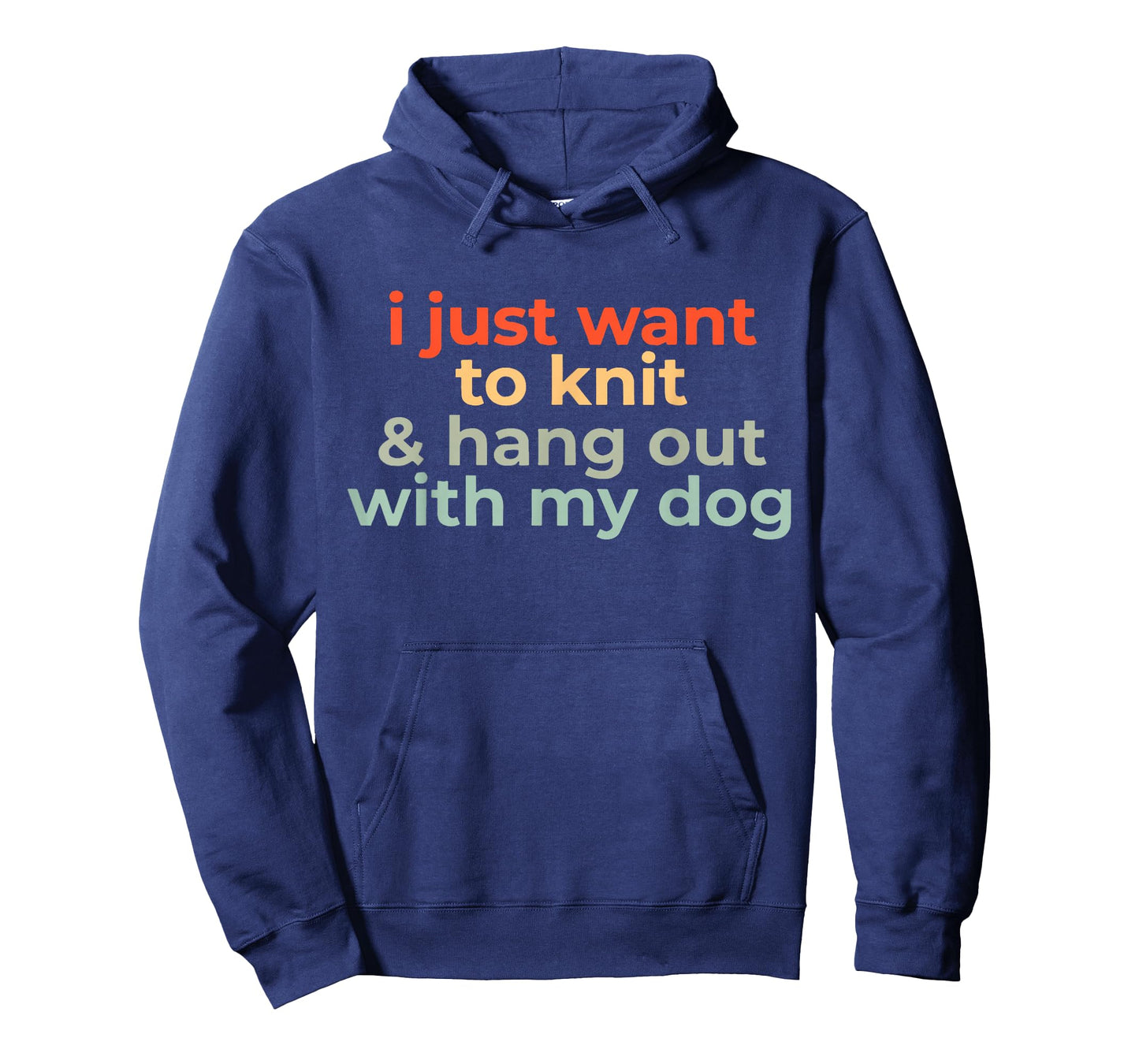 Retro I Just Want to Knit and Hang Out with My Dog Funny T-Shirt