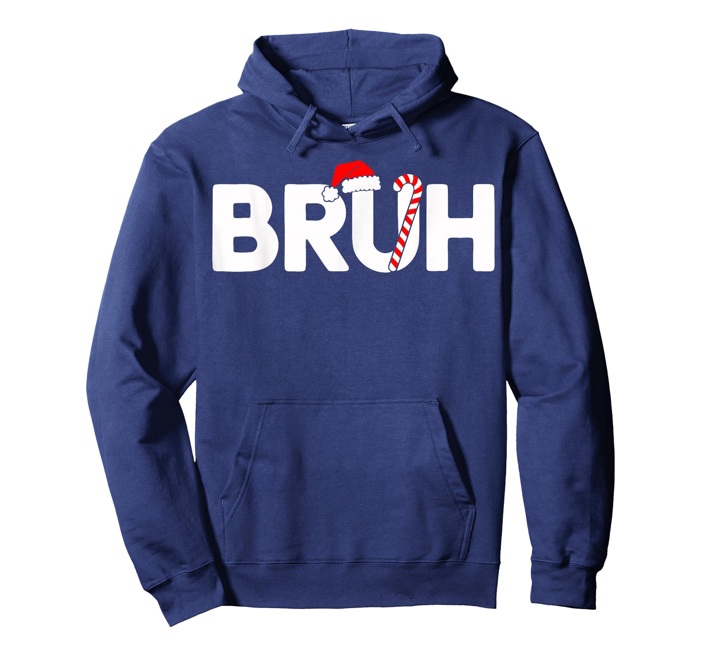 Bruh Funny Christmas Santa Hat Teens Boys Kids Xmas Pajamas T-Shirt