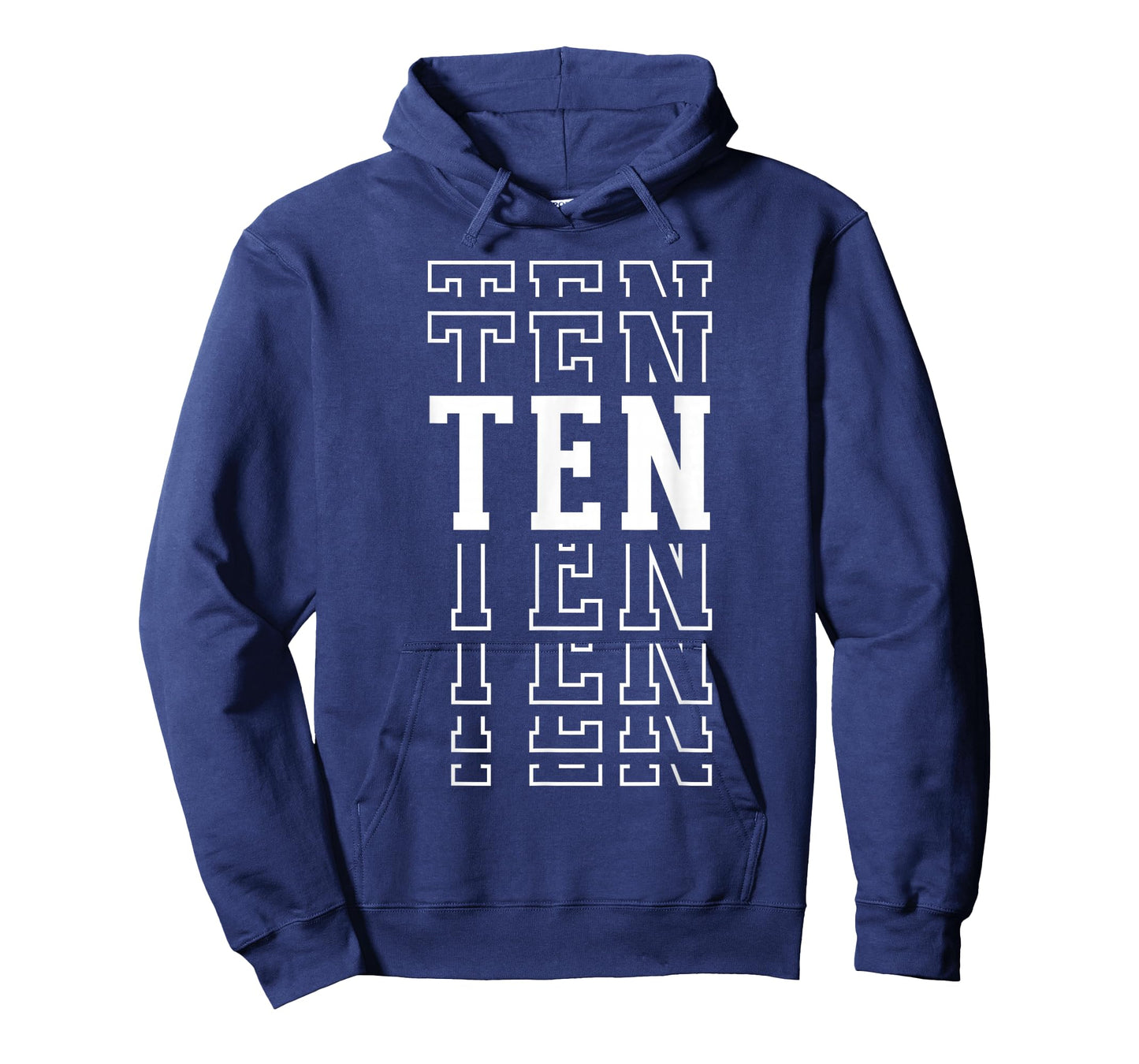 Ten 10th Birthday Layered Text 10 Year Old T-Shirt