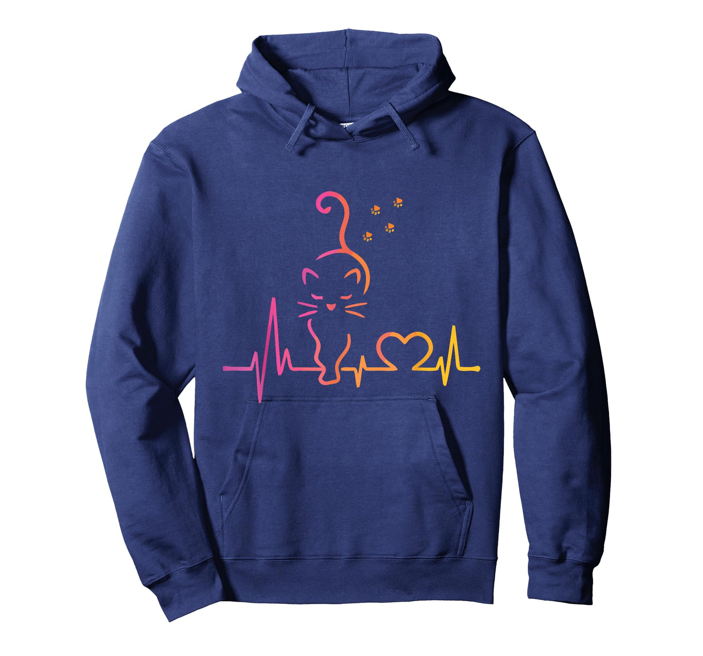 Heartbeat Cat Lover Animal Silhouette Cute Cat T-Shirt