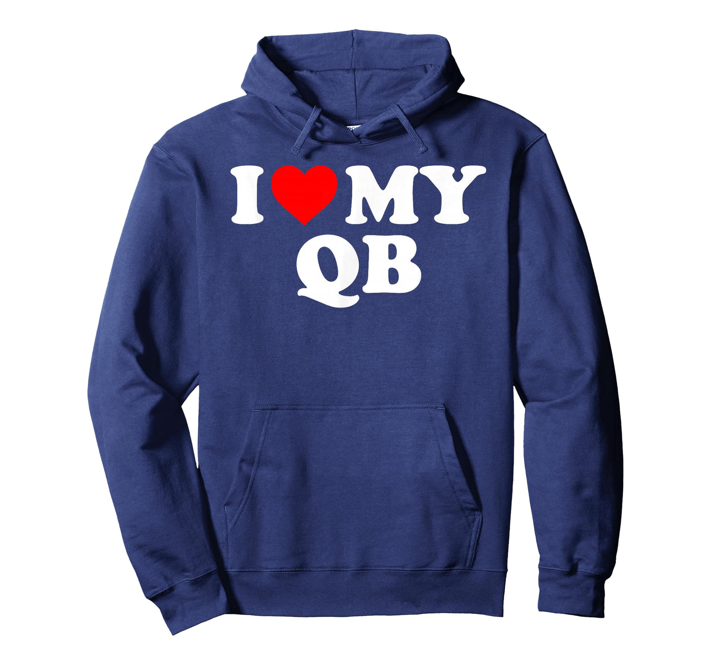 I Love My QB - Red Heart T-Shirt