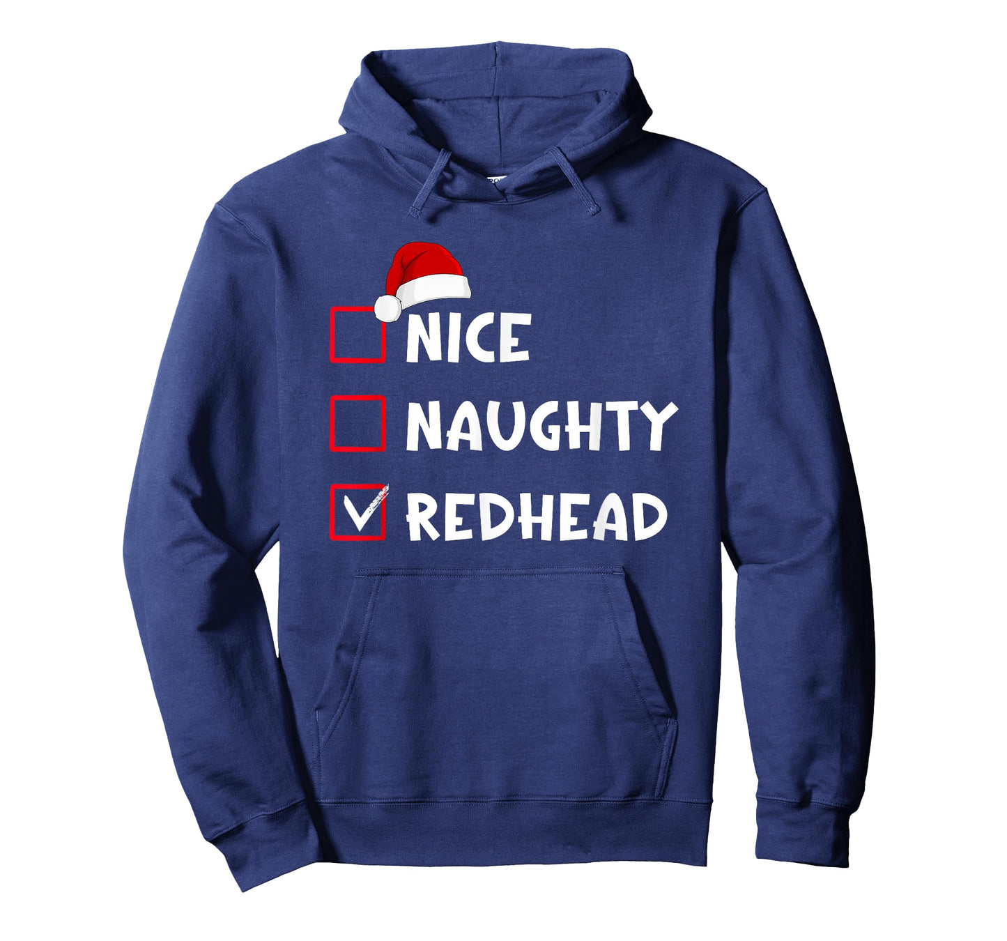 Nice Naughty Redhead Funny Christmas List T-Shirt