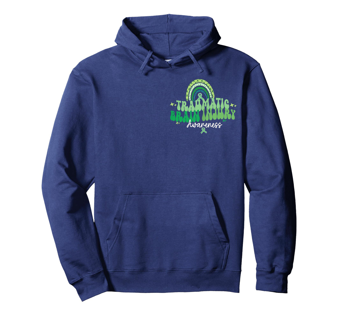 in March We Wear Green, Groovy TBI Awareness (Back & Front) T-Shirt