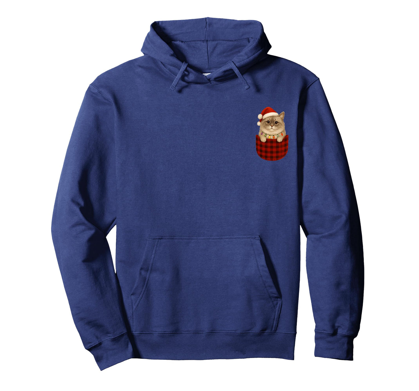 Siberian Cat Buffalo Red Plaid Pocket Christmas Cat Lovers T-Shirt