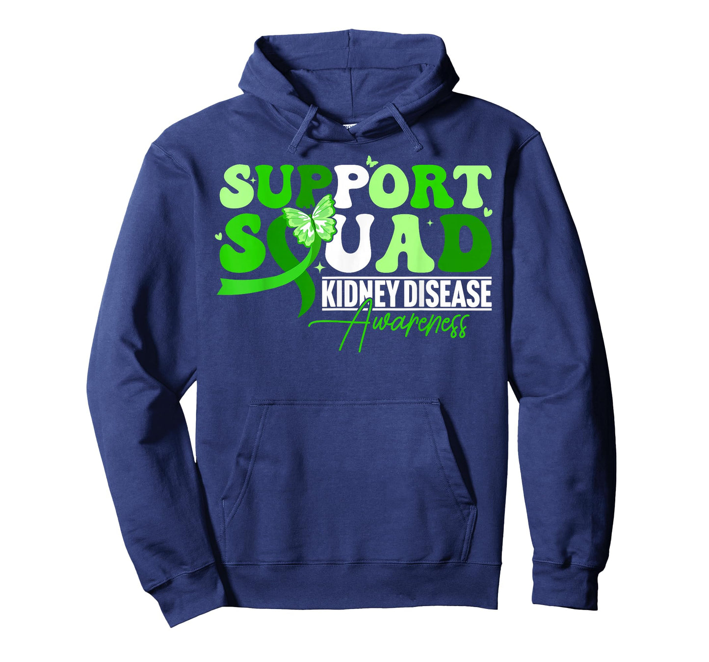 Support Squad Green Butterfly Ribbon Chronic Kidney Disease T-Shirt