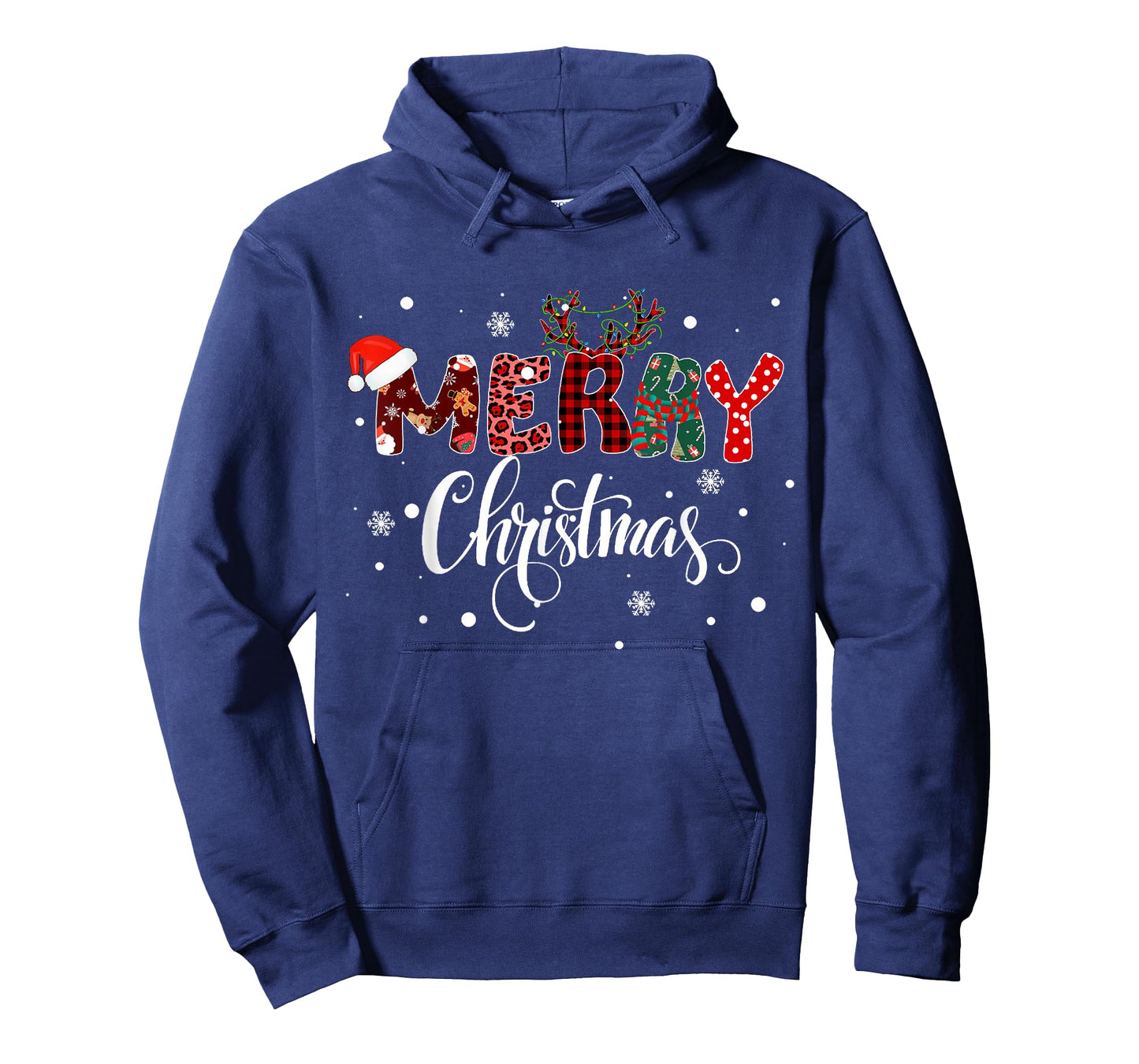 Merry Christmas Lights Red Santa Hat Xmas Family Men Women T-Shirt