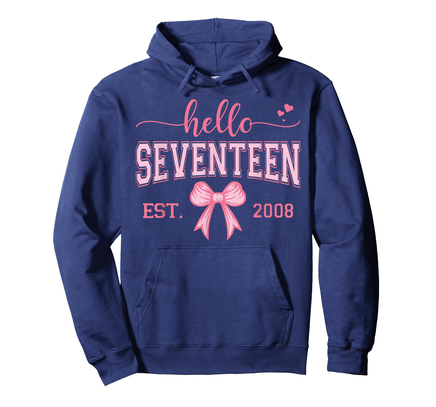 Hello Seventeen Est 2008 Coquette Bow 17th Birthday Girl T-Shirt