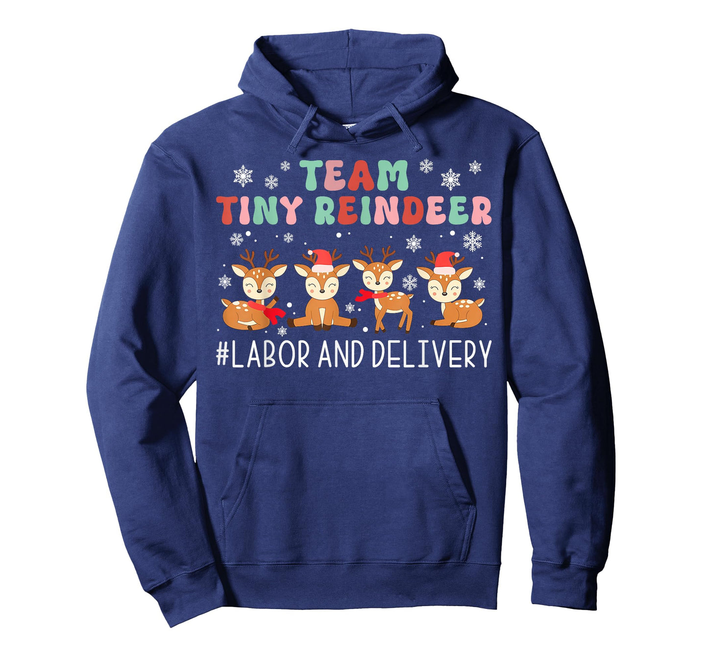 Groovy Team Tiny Reindeer Labor & Delivery Nurse Christmas T-Shirt