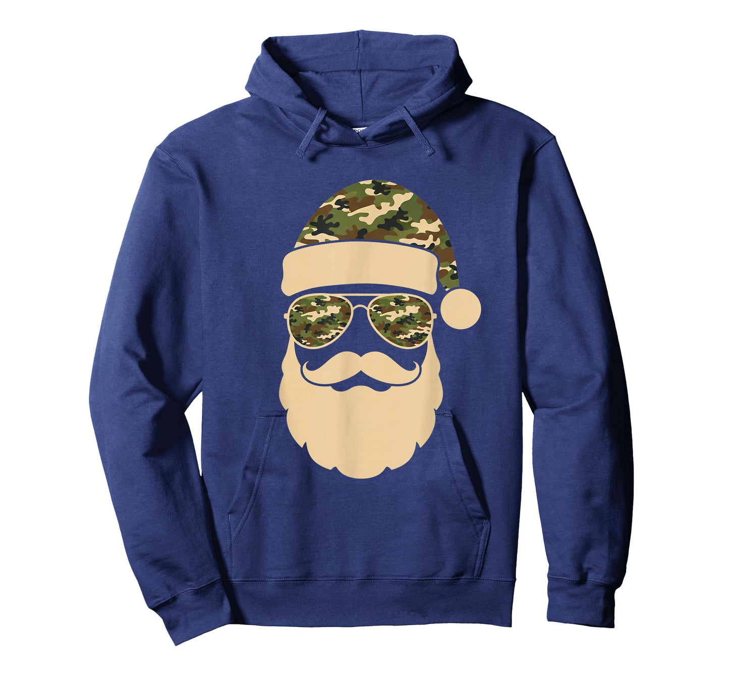 Christmas Camo Santa Sunglasses Hat Beard Cool Military Hunt T-Shirt