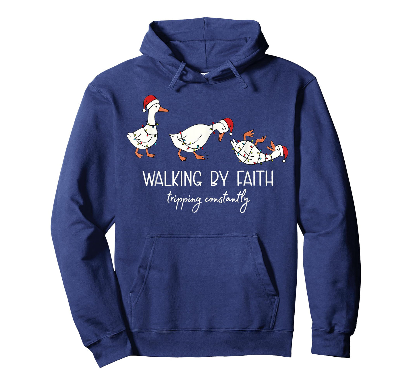 Walking by Faith Tripping Constantly Bible Christmas Goose T-Shirt