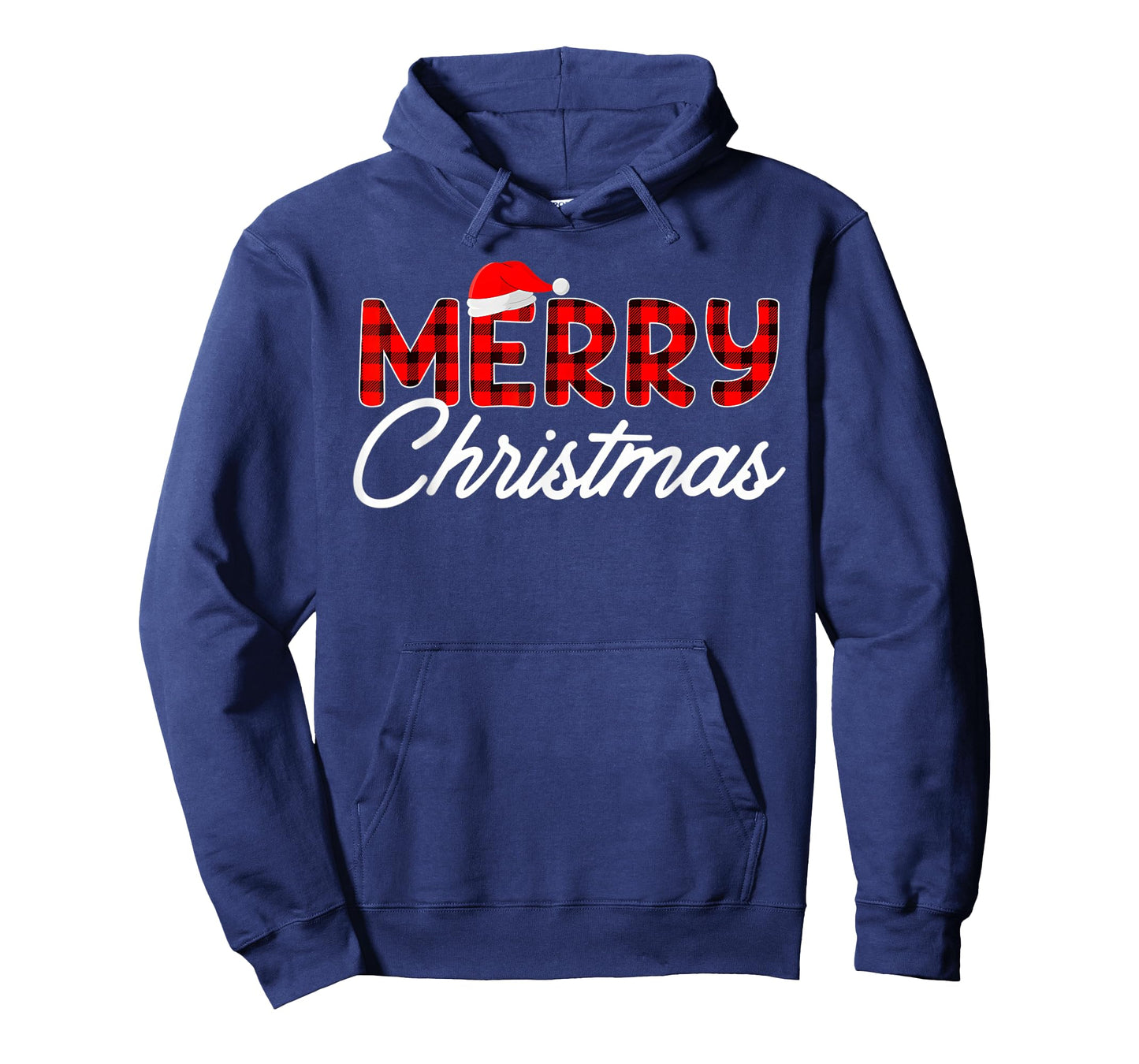 Merry Christmas Buffalo Plaid Red Santa Hat Xmas Pajamas T-Shirt