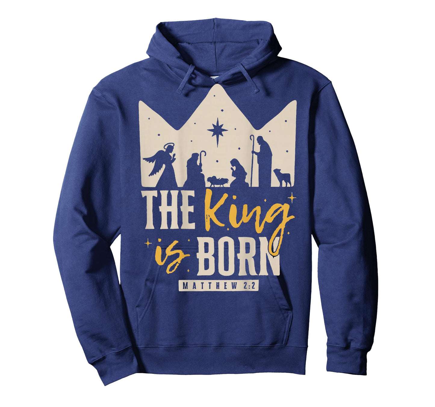 Retro Religious Christmas The King is Born Christian T-Shirt