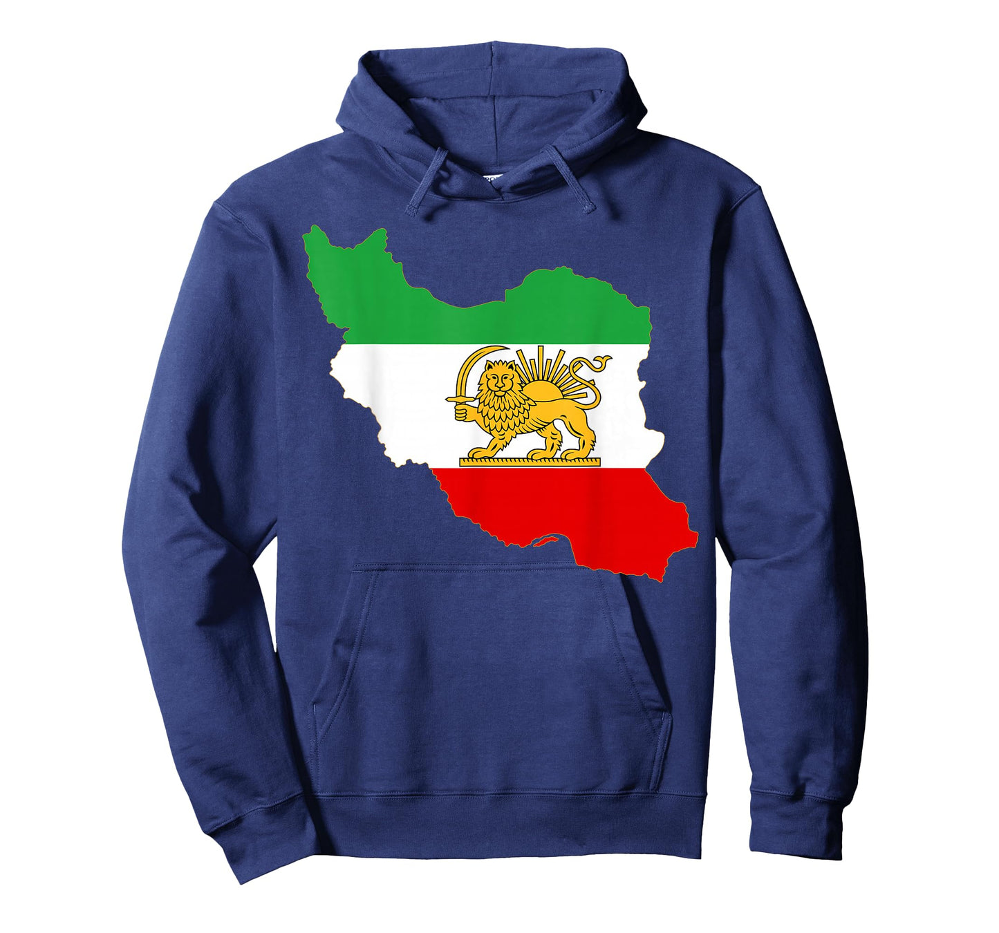Iran Map with Lion and Sun Emblem, Persian Flag T-Shirt