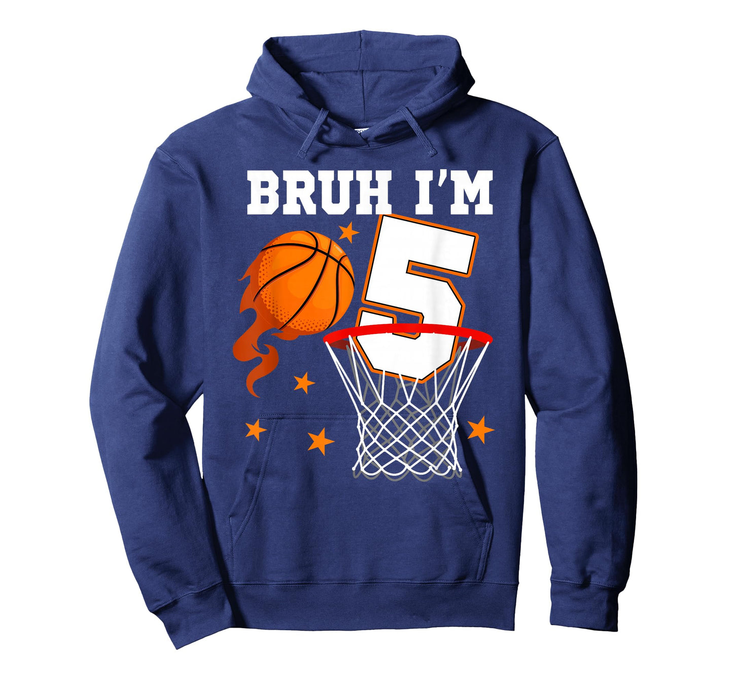 Bruh I'm 5 Year Old Birthday Basketball Themed Party 5th T-Shirt